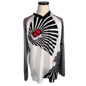 MSR Y2K Mens Motocross Jersey XL White/Gray Graphic Long Sleeve 100% Polyester
